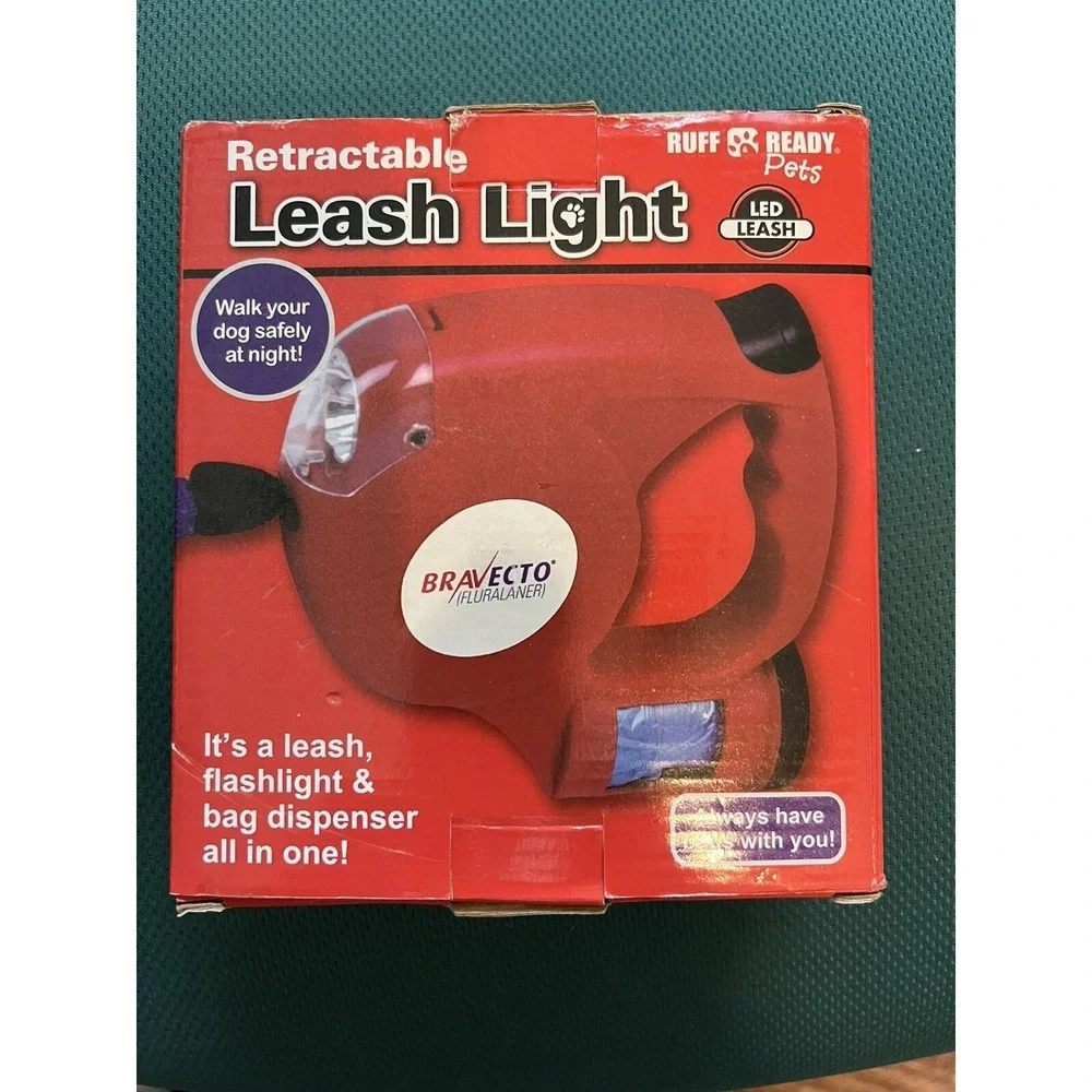 Ruff Ready Pets Retractable Leash Light &Bag Dispenser New In Box